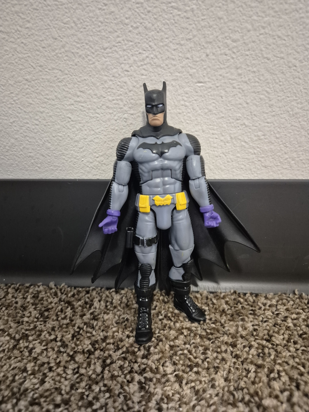 Gray & Black Batman Action Figure with Yellow Belt